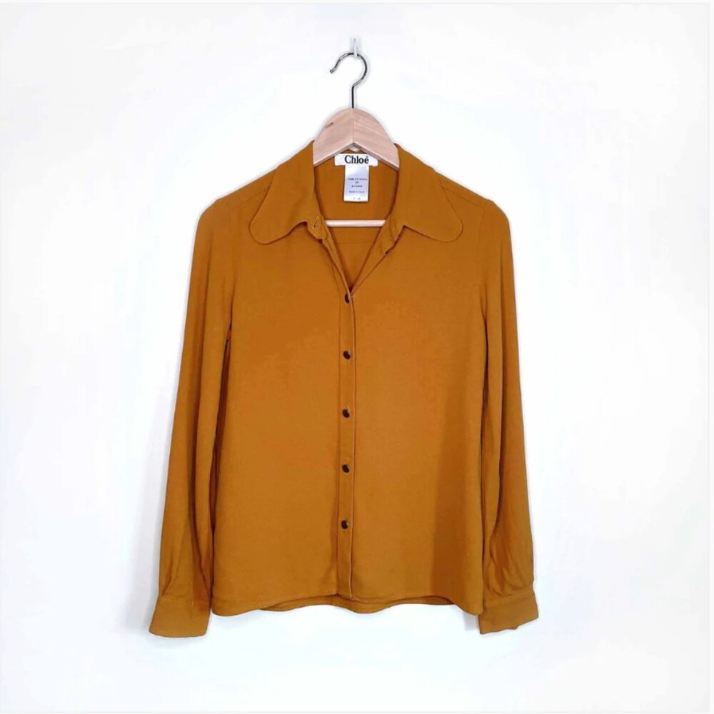 Vintage Chloe Crepe Button Down Top - Size 42 (US Medium)